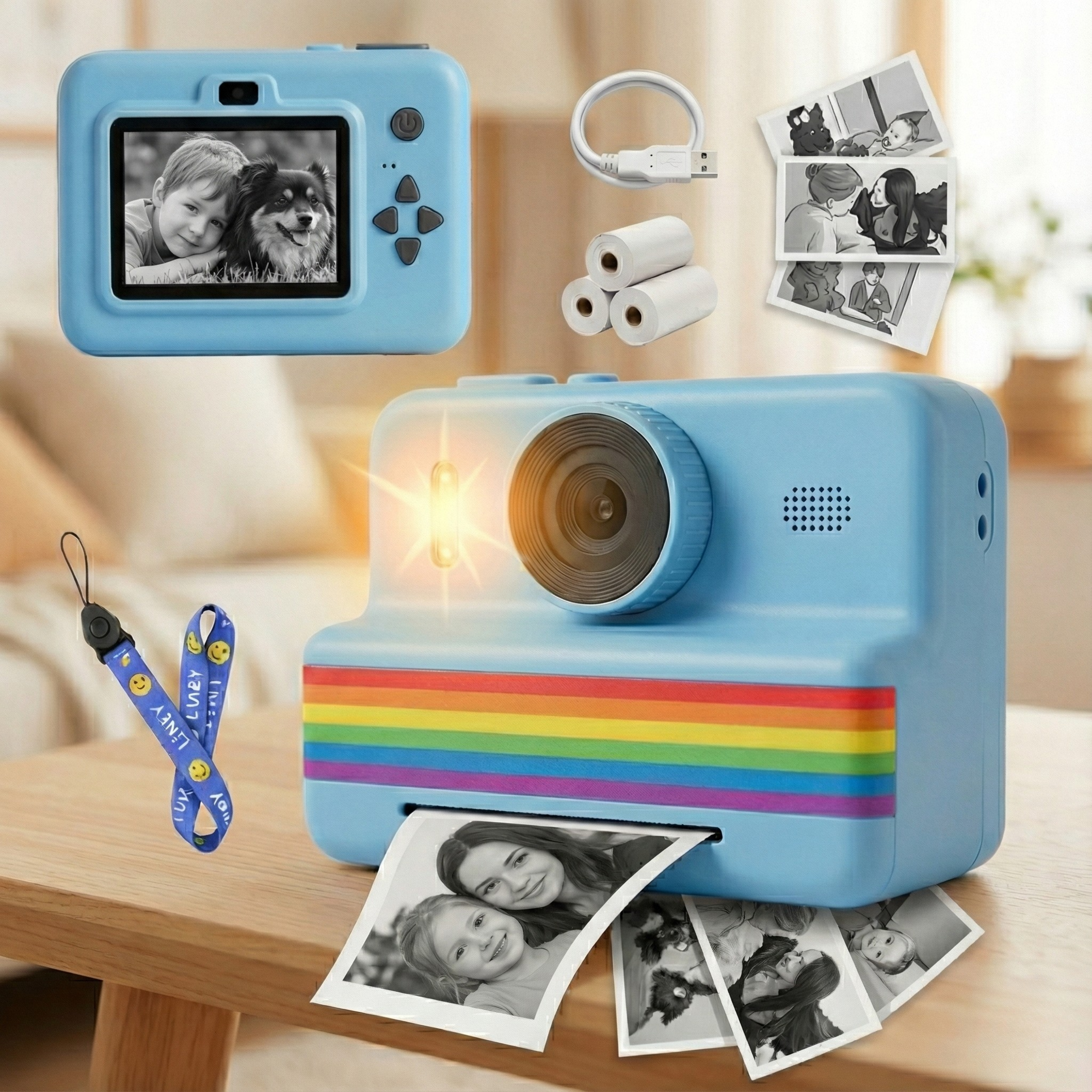 Appareil Photo Instantané "Retro-Fun" pour Enfant – Impression Thermique & Selfie
