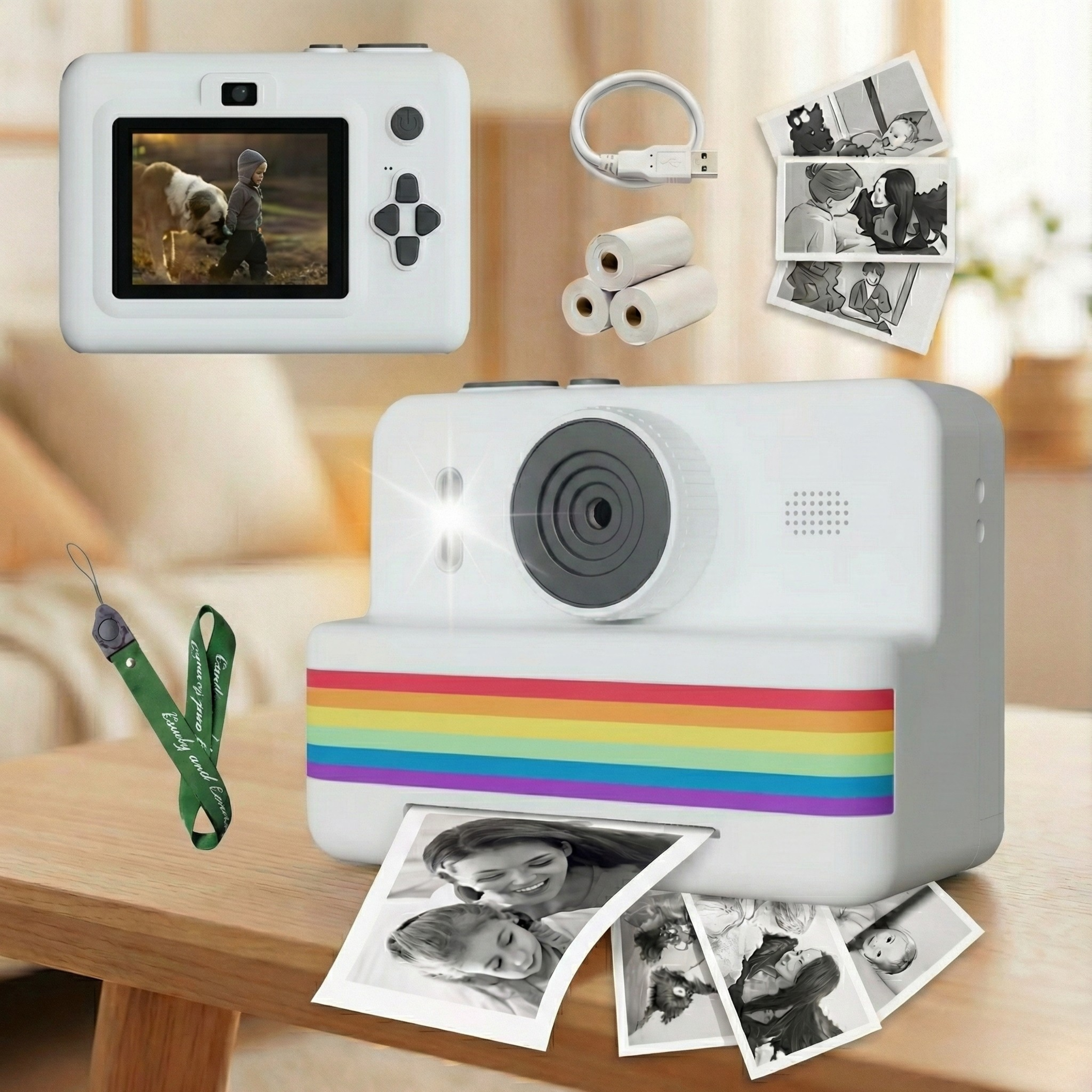 Appareil Photo Instantané "Retro-Fun" pour Enfant – Impression Thermique & Selfie